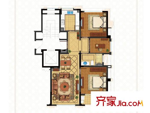 綠城玉蘭公館戶型圖G-2戶型圖 3室2廳1衛(wèi)1廚