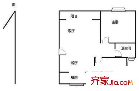 楊園四村 2室 戶型圖
