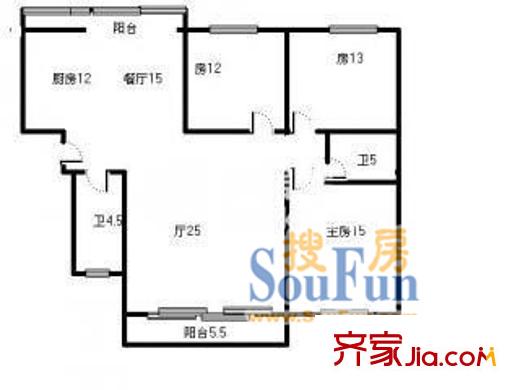 上海 达安长宁公寓 户型图