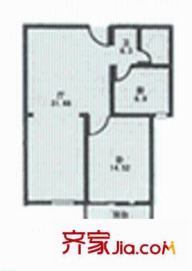 梅山馨苑户型图1室1厅1卫1厨