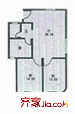 梅山馨苑户型图2室1厅1卫1厨