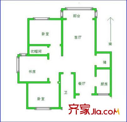 华亭新家苑 3室 户型图
