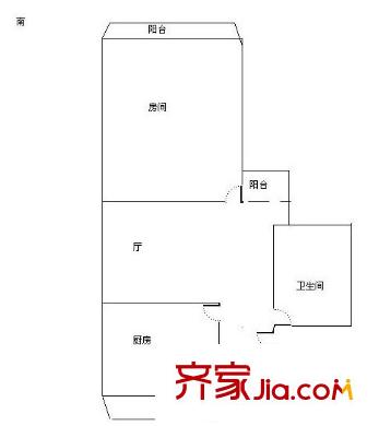 华亭新家苑户型图户型图 1室1厅1卫1厨