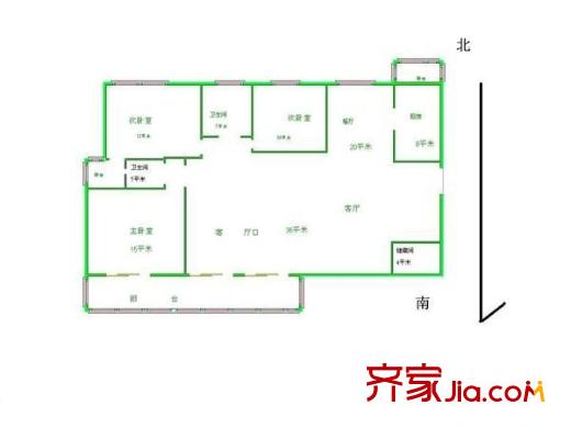 海怡花園(浦東)戶型圖海怡花園松林路 4室 戶型圖 4室2廳2衛(wèi)1廚