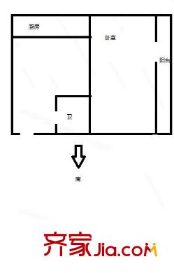 开元地中海 1室 户型图