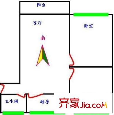 大上海国际花园莱茵园 2室 户型图
