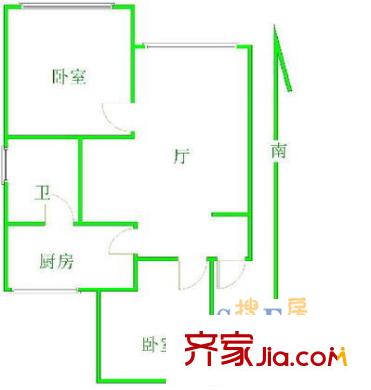 天池二村戶型圖戶型圖 2室1廳1衛(wèi)1廚