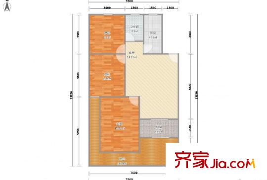 天池二村 3室 戶(hù)型圖