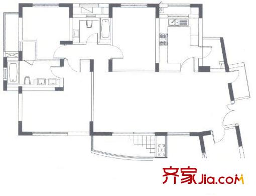 四季雅苑2B戶型 3室2廳2衛(wèi)1廚