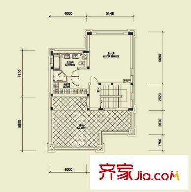 四季雅苑B1戶型三層平面圖 4室3廳3衛(wèi)1廚