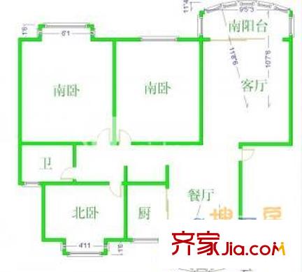 上海 建德花园百合苑 户型图