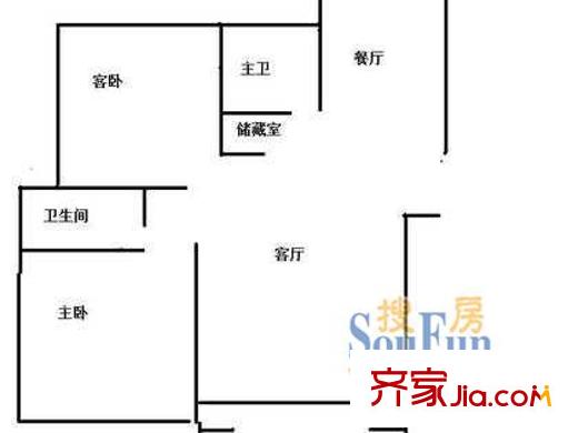 上海 康敏苑 三室戶 戶型圖