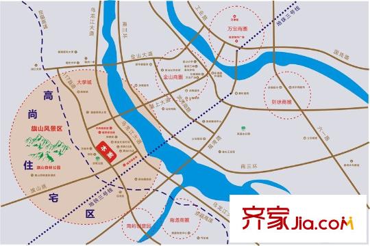 旗山領(lǐng)秀交通區(qū)位圖