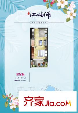 金岸?江嶼湖2#0306戶型 1室1廳1衛(wèi)1廚