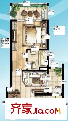 綠地東岸漣城戶型圖戶型圖 1室2廳1衛(wèi)1廚