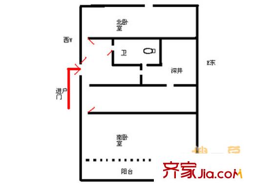 又一村(长宁)户型图上海 又一村(长宁) 户型图 2室1厅1卫1厨
