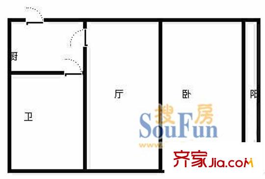 又一村(长宁)户型图上海 又一村(长宁) 户型图 1室1厅1卫1厨