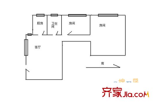上海 金楊公寓2室 戶型圖