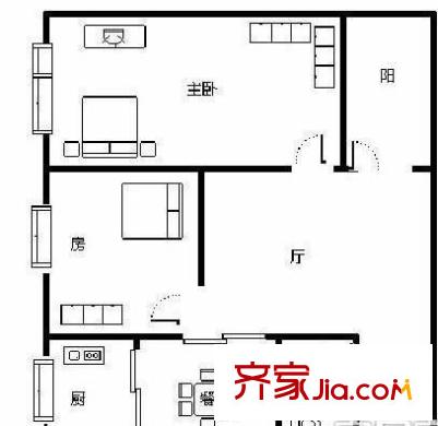 靈響新村 2室 戶型圖