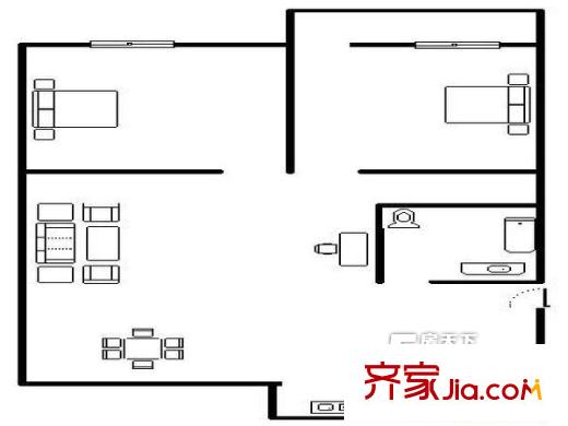 黎明新村玫瑰園 2室戶型圖