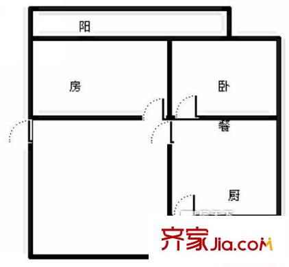 機床廠宿舍 2室 戶型圖