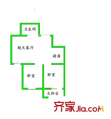 建福小區(qū) 2室 戶型圖