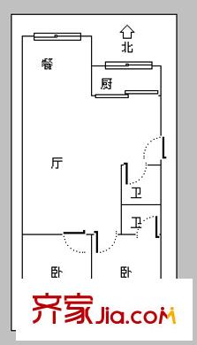 化肥廠華林路單位宿舍 2室 戶型圖