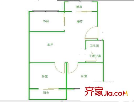 化肥廠華林路單位宿舍 3室 戶型圖