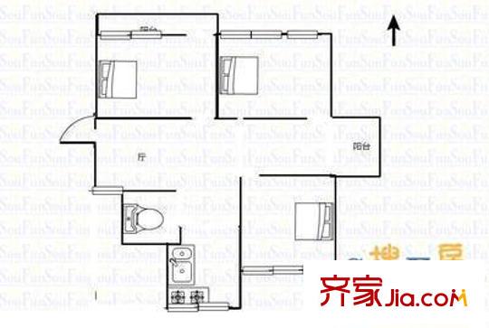 航空大廈 3室 戶型圖