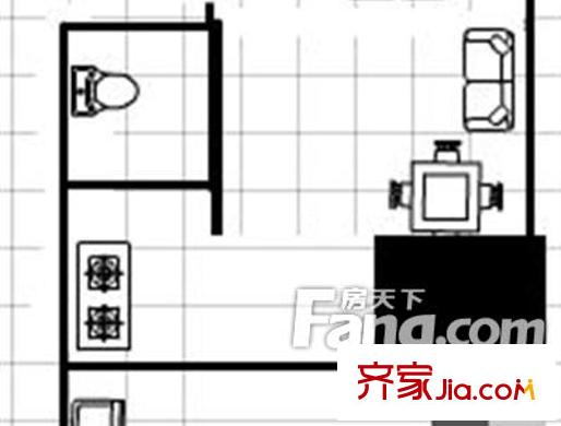 航空大廈 1室 戶型圖