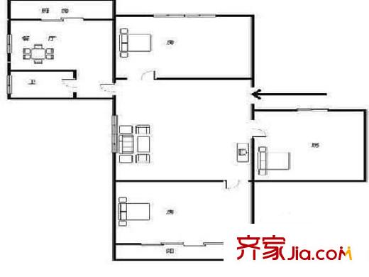 核工業(yè)(924)宿舍戶型圖核工業(yè)（924）宿舍 2室 戶型圖 2室2廳1衛(wèi)1廚