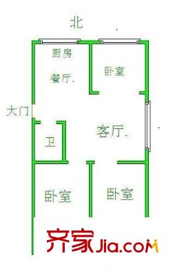 核工業(yè)(924)宿舍戶型圖核工業(yè)（924）宿舍 3室 戶型圖 3室1廳1衛(wèi)1廚