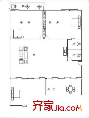 洪騰閣3室戶型圖