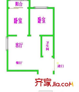 供銷社宿舍（能補(bǔ)天巷0  2室 戶型圖