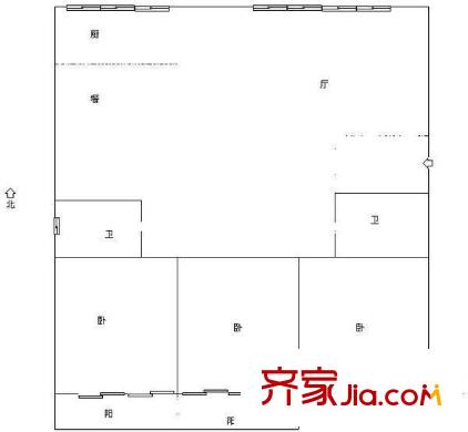 福江苑對面部隊宿舍 3室 戶型圖