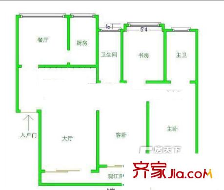 福建聯(lián)通花園 3室戶型圖