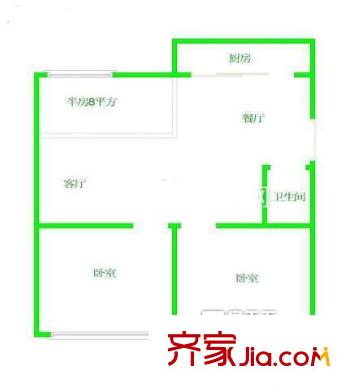 二化社區(qū)一區(qū) 3室戶型圖