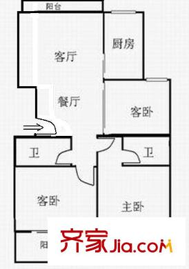  福德世家 3室戶型圖