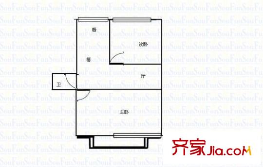 光明港新村 2室 戶型圖
