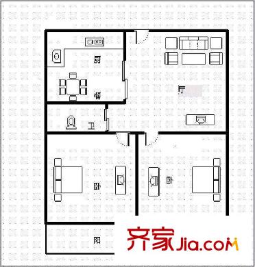 福馬路茶廠宿舍 2室 戶型圖