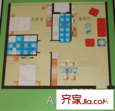 云景豪庭户型图A户型 2室2厅1卫1厨