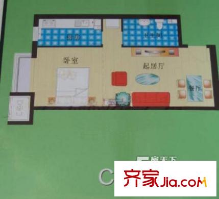 云景豪庭户型图C户型 1室1厅1卫1厨
