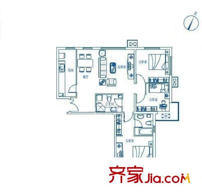 云景豪庭 3室 户型图