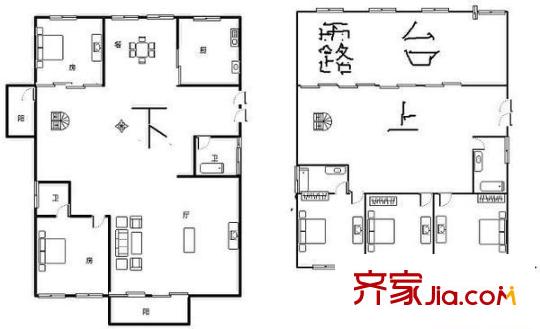 帝登花園 5室 戶型圖