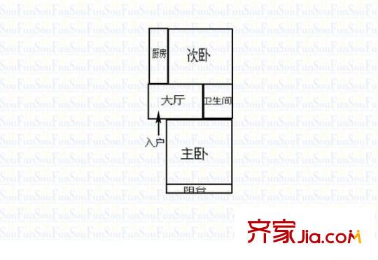 澳門公寓 2室 戶型圖
