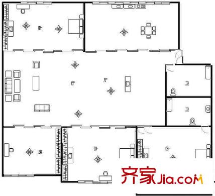 百福苑 4室 戶型圖