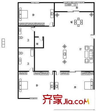 左?；▓@ 3室 戶型圖