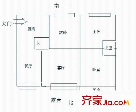 西洋公寓 3室 戶型圖