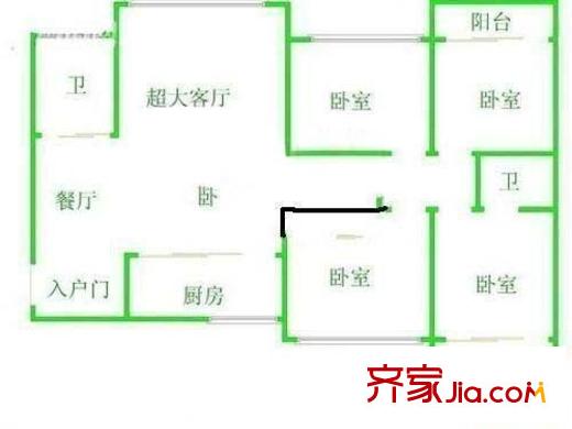 西洋公寓 4室戶型圖