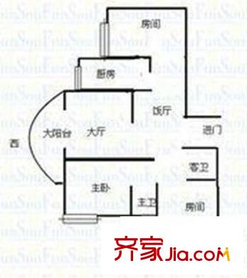 西洋公寓 3室 戶型圖